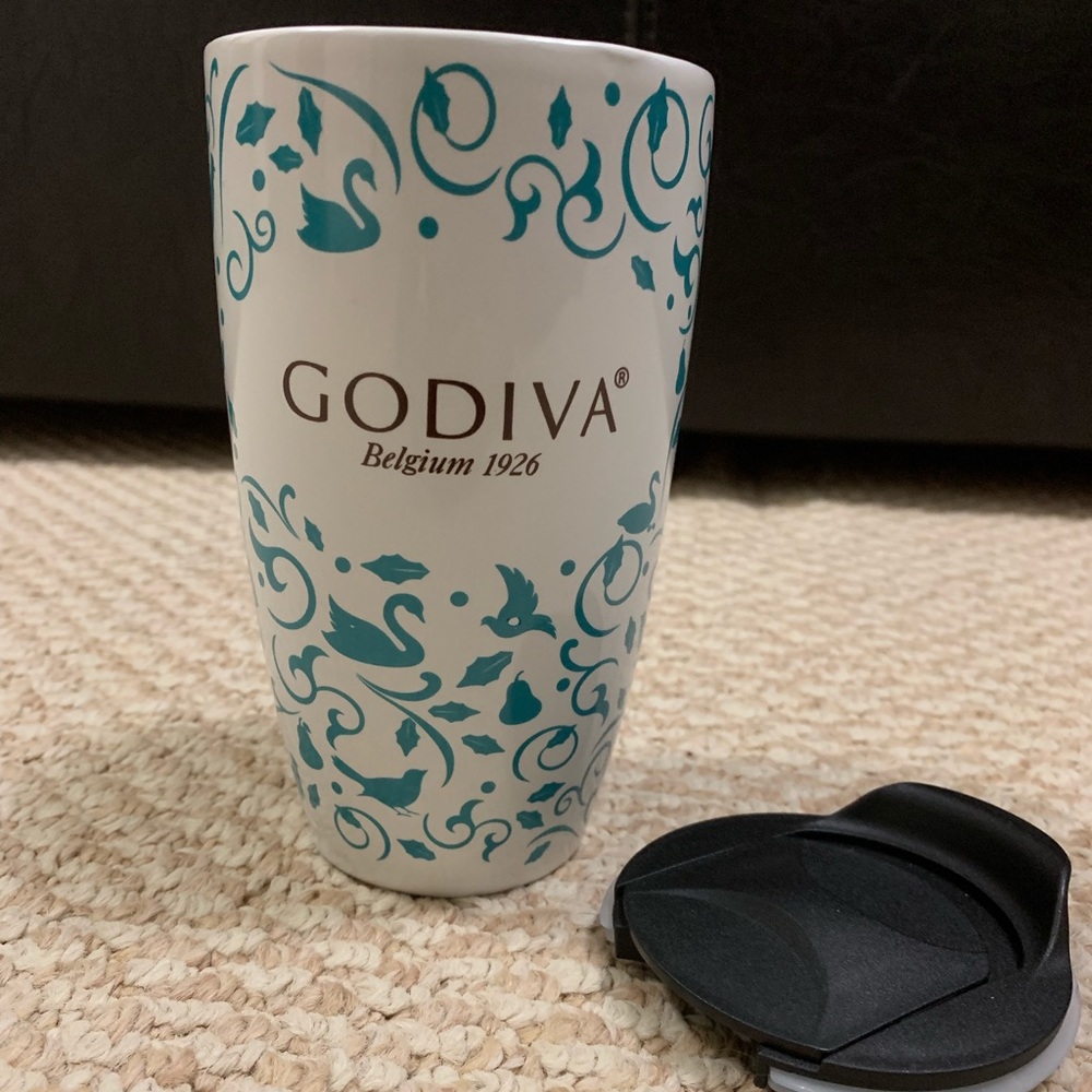 Godiva Ceramic Travel Coffee Mug